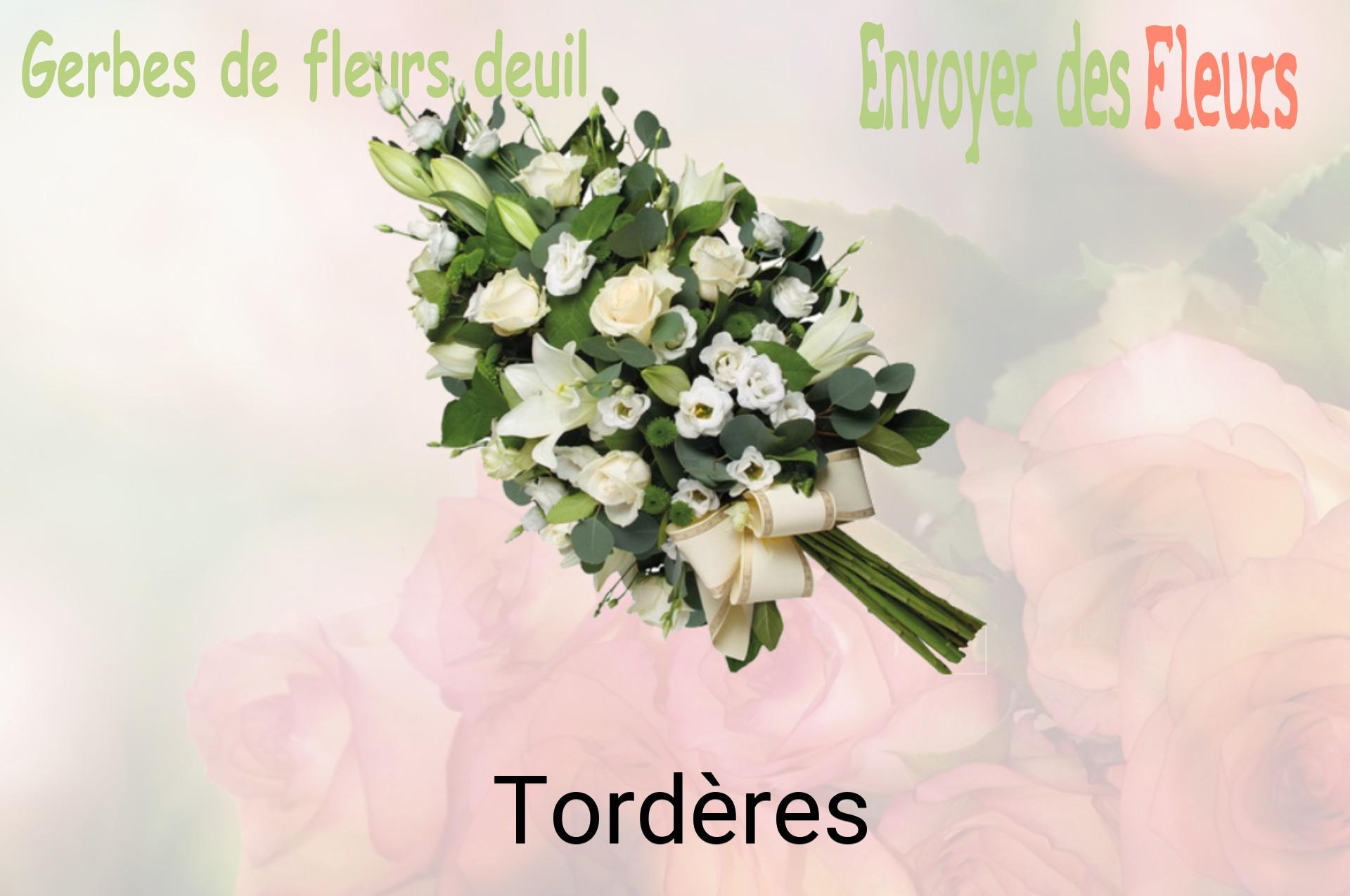 Gerbe de fleurs de deuil livrée à Tordères